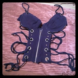 Blue jean bustier